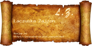 Laczuska Zajzon névjegykártya